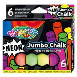  JUMBO coloured chalk neon colours 6 pcs. Colorino Kids 92081PTR
