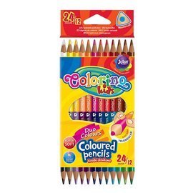 Double ended triangular coloured pencils 12 pcs. / 24 colours Colorino Kids 33046PTR