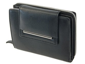 Elegancki skórzany portfel damski czarny