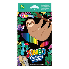 JUMBO round coloured pencils 17,5 cm 12 colours with sharpener  Colorino Kids 33107PTR