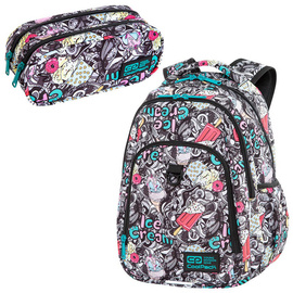 Set Coolpack Aloha Blue - Strike L backpack and Clever pencil case