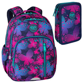 Set Coolpack LED Unicorns - Joy M backpack, Campus pencil case and Vert Gymsack