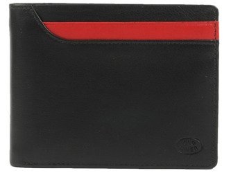 Skórzany portfel męski Old River 76509 Czarno-czerwony