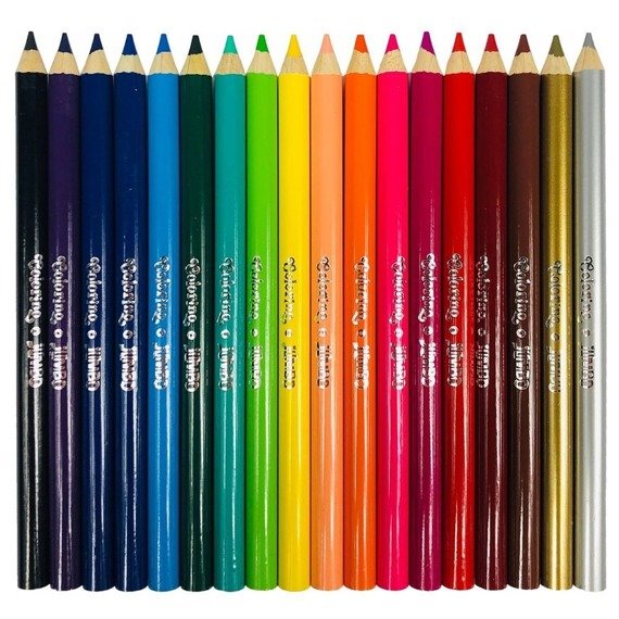  JUMBO round coloured pencils 17,5 cm 18 colours with sharpener Colorino Kids 33114PTR 