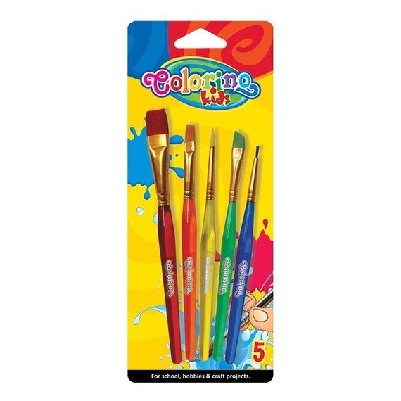 Acrylic paint brushes 5 pcs. Colorino Kids 32599PTR