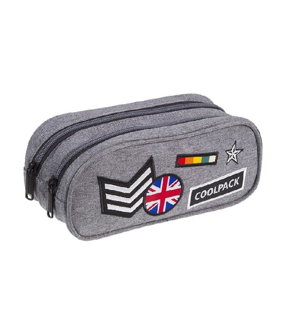 Double decker pencil case Coolpack Clever Badges Grey  89555CP nr A404