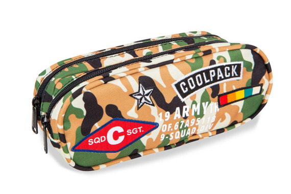 Double decker pencil case Coolpack Clever Camo Desert Badges 23643CP A65109