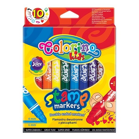 Double ended markers with stamps 10 pcs. Colorino Kids 36092PTR