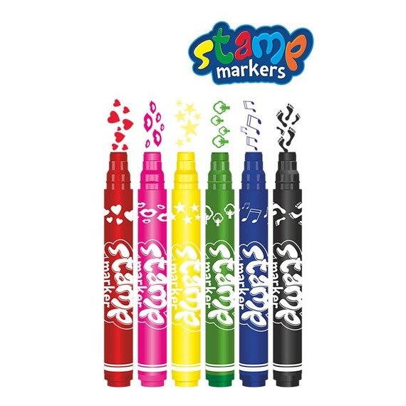 Double ended markers with stamps 6 pcs. Colorino Kids 36122PTR