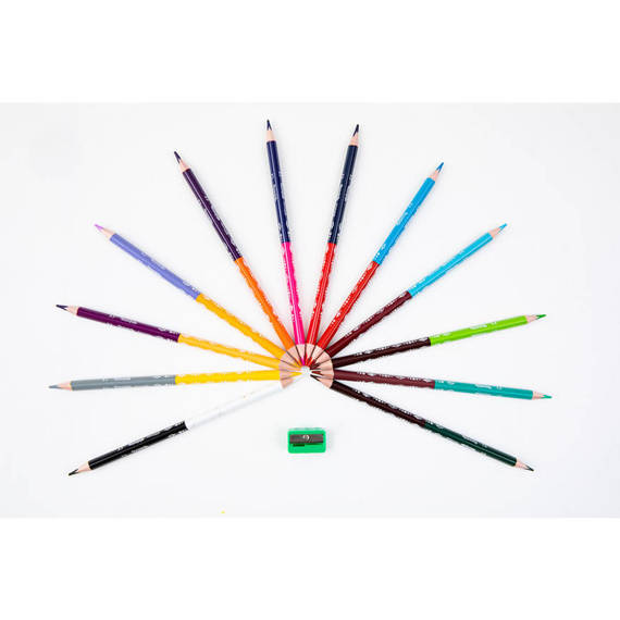 Double ended triangular coloured pencils 12 pcs. / 24 colours Colorino Kids 33046PTR