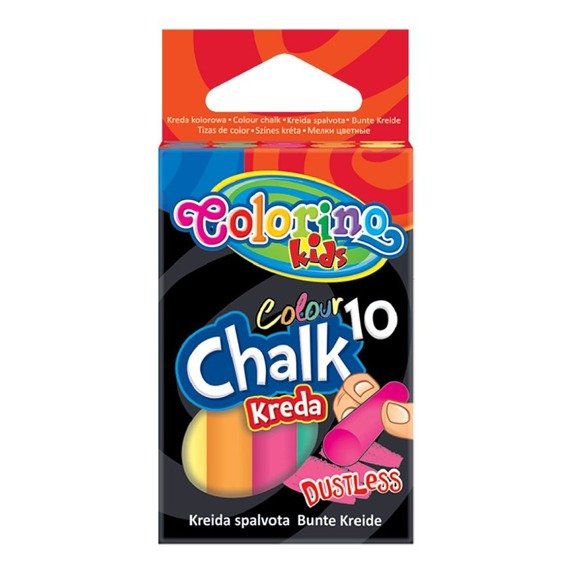 Dustless coloured chalk 10 pcs. Colorino Kids 33152PTR
