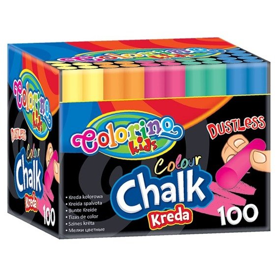Dustless coloured chalk 100 pcs. Colorino Kids 33169PTR