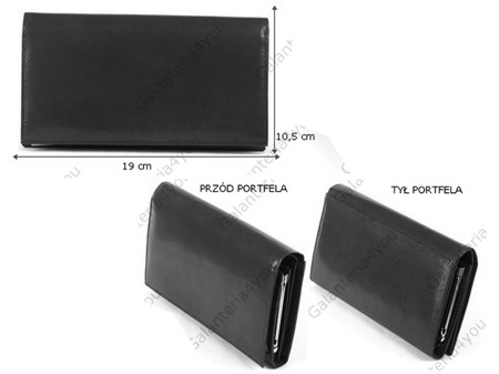 Duży portfel damski Centro Pelle czarny H17 NERO