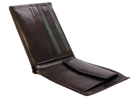 Elegancki skórzany portfel męski czarny Verus
