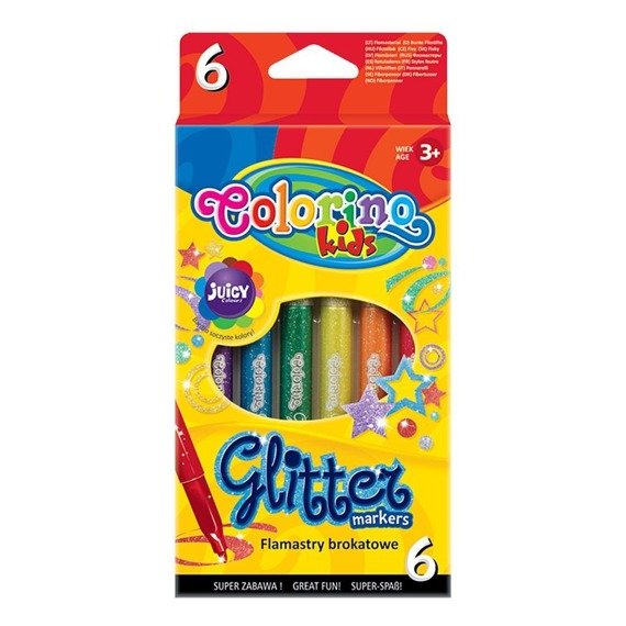 Glitter markers 6 colours Colorino Kids 65641PTR