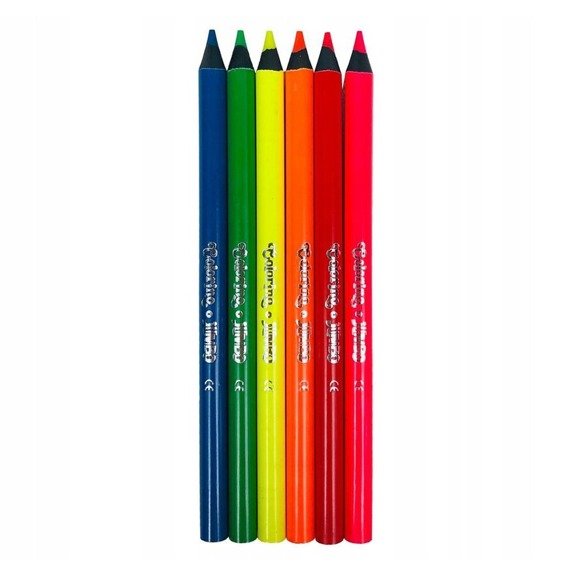 JUMBO round coloured pencils NEON 6 colours Colorino Kids 34654PTR