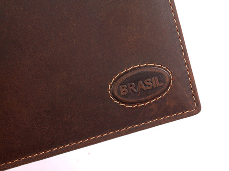 Klasyczny skórzany portfel męski funkcjonalny Brasil