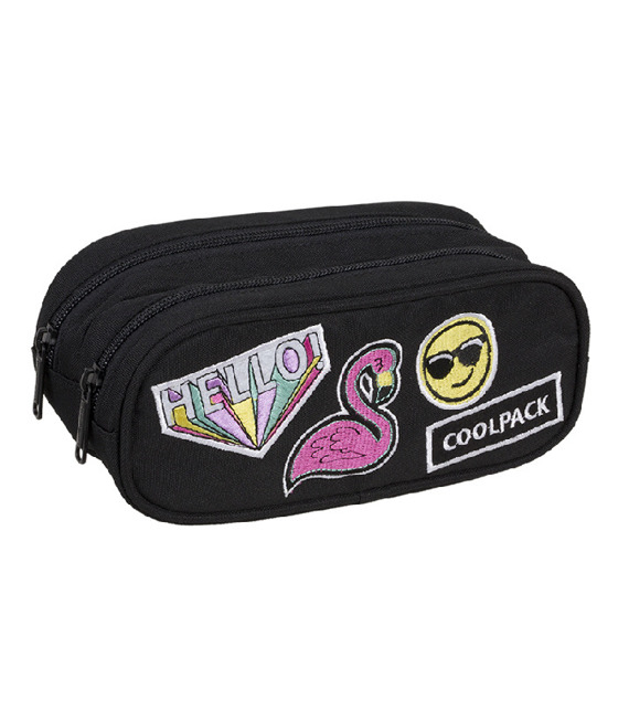 Pencil case Coolpack Clever Badges Girls Black 93897CP