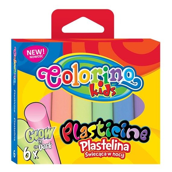 Plasticine round 6 colours glow Colorino Kids 42680PTR