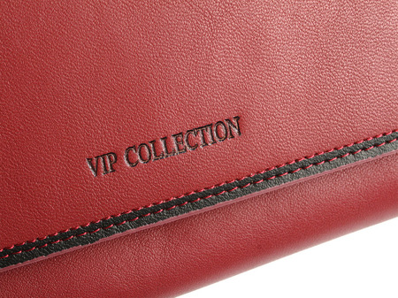 Portfel skórzany damski poziomy duży VIP Collection czerwony