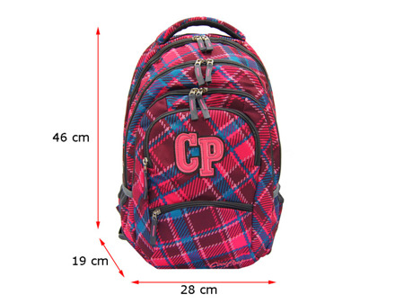 School backpack Coolpack College Cranbeery check 77071CP nr 630