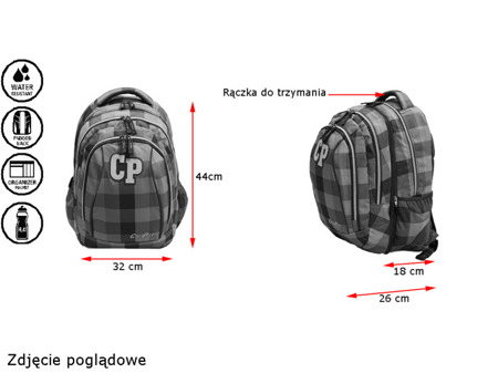 School backpack Coolpack Combo Cranbeery check 77095CP nr 632