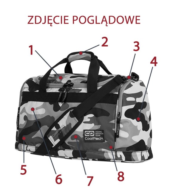 Sports bag Coolpack Fitt Camouflage Lime 91770CP nr A350