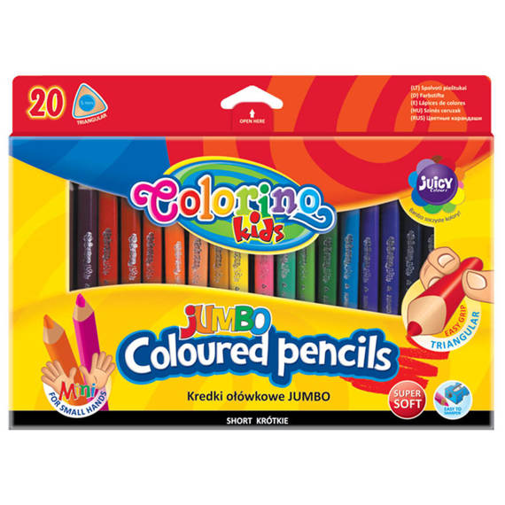 Triangular coloured pencils JUMBO 12 colours