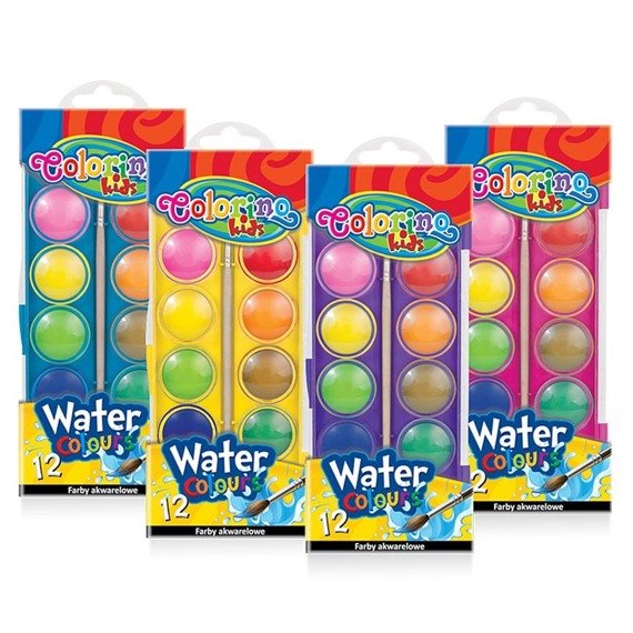 Water colours small tablets 12 colours Colorino Kids 41508PTR