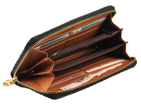 Wielofunkcyjny pikowany portfel damski czarny