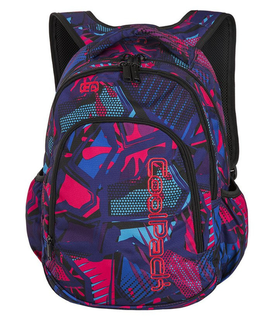 Zestaw szkolny Coolpack 2018 Crazy Pink Abstract - plecak Prime i piórnik z wyposażeniem Jumper 2