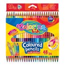 Double ended triangular coloured pencils 24 pcs. / 48 colours Colorino Kids 51705PTR