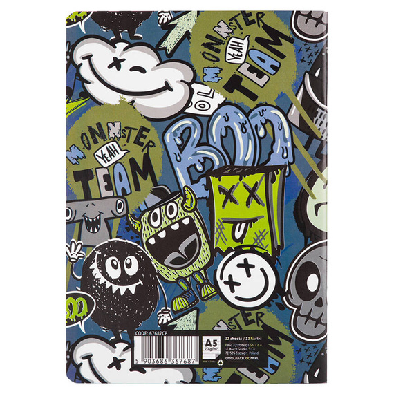 Zeszyt A5 32 kartkowy w linię Coolpack Monster Team 67687CP