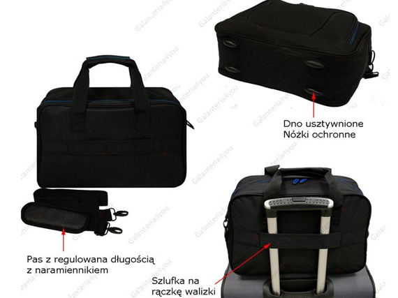 Torba podróżna Vip Collection Barcelona 16 Czarno-niebieska