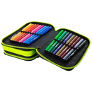 Piórnik szkolny potrójny z wyposażeniem CoolPack Jumper 3 Badges Boys Green 45805CP B67151