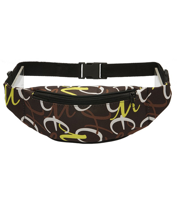 Biodrówka nerka Mr Thomas TOB-612 Brązowa z limonkowym napisem