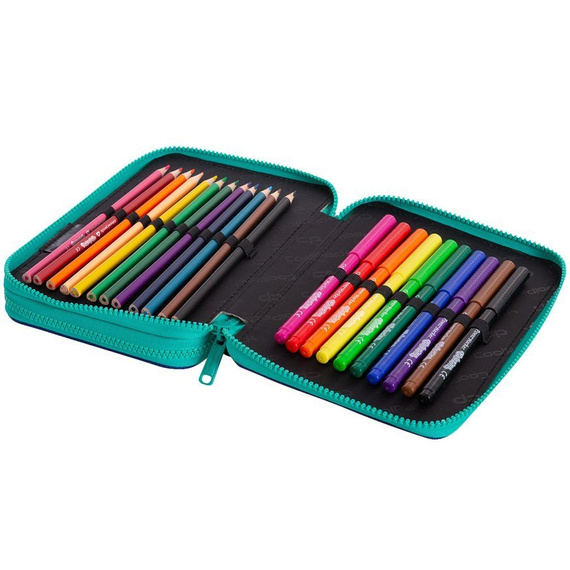 Piórnik szkolny podwójny z wyposażeniem CoolPack Jumper XL Puppy Love 67791CP C77253