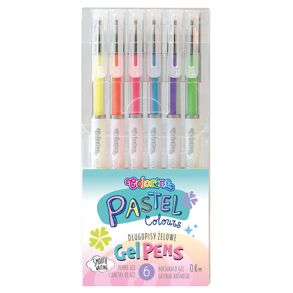 Długopisy żelowe PASTEL 6 kol Colorino Kids 80905PTR
