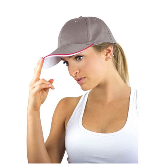 Czapka z daszkiem bejsbolówka ZOOM PIPING SANDWICH KHAKI
