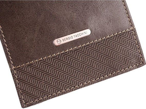 Skórzany portfel męski Sergio Tacchini brązowy K50TGDP029 TM