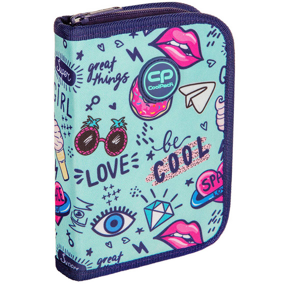 Piórnik szkolny CoolPack Clipper Mint Doddles D076321