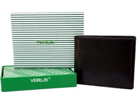 Elegancki skórzany portfel męski czarny Verus