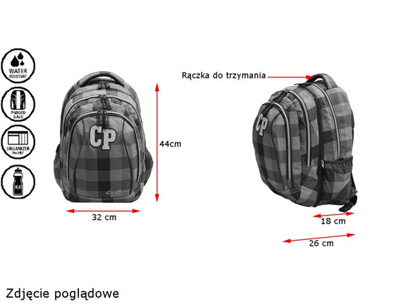 School backpack Coolpack Combo Classic grey 60011CP nr 488