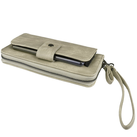 Portfel damski z kieszenią na telefon New Design naturalny 98329-929 