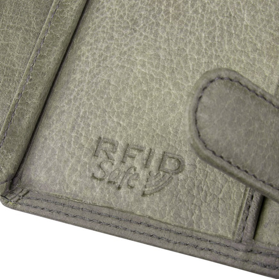 Portfel ze skóry naturalnej szary Black Hawk GBK-109 SZARY