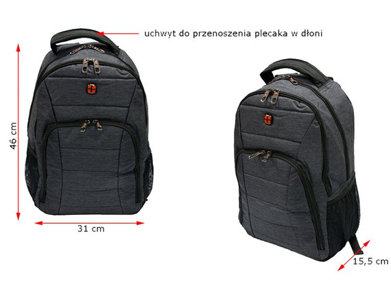 Plecak na laptopa New Bags szary R-649