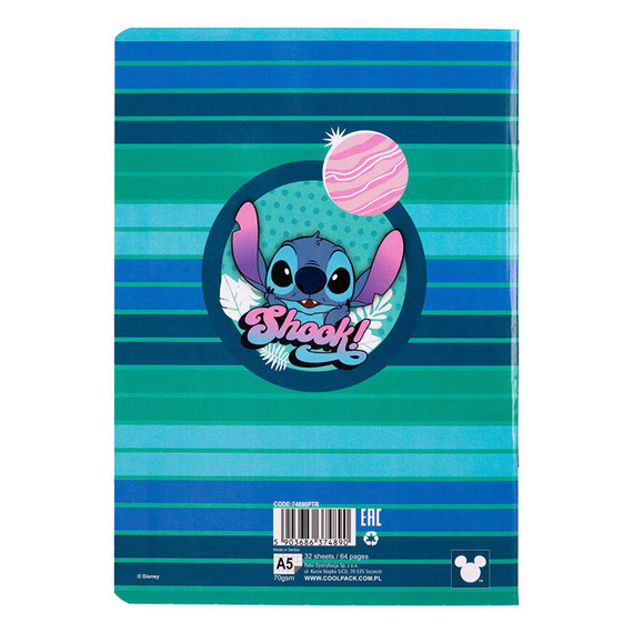 Zeszyt A5 32 kartkowy w kratkę Coolpack Disney Core Stitch 74890PTR