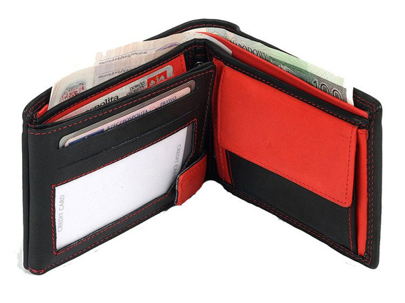 Klasyczny skórzany portfel męski Old River 894-SKV Czarno-brązowy