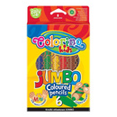 Super JUMBO round coloured pencils natural wood 6 colours Colorino Kids 33121PTR 