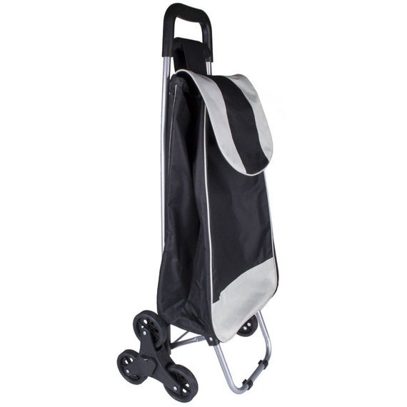 Shopping trolley on triple wheels Black